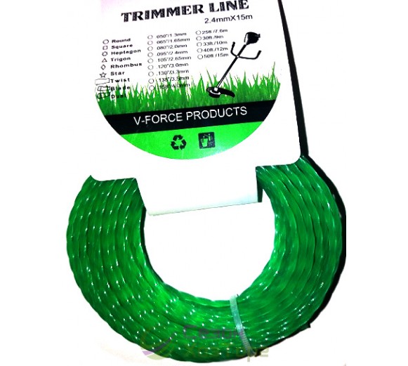 Волосінь для тримера 2,7 мм кручена 15м 